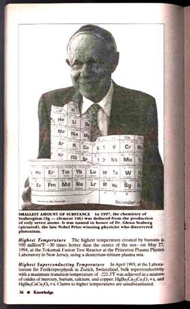Glenn T. Seaborg in the Guinness Book of Records